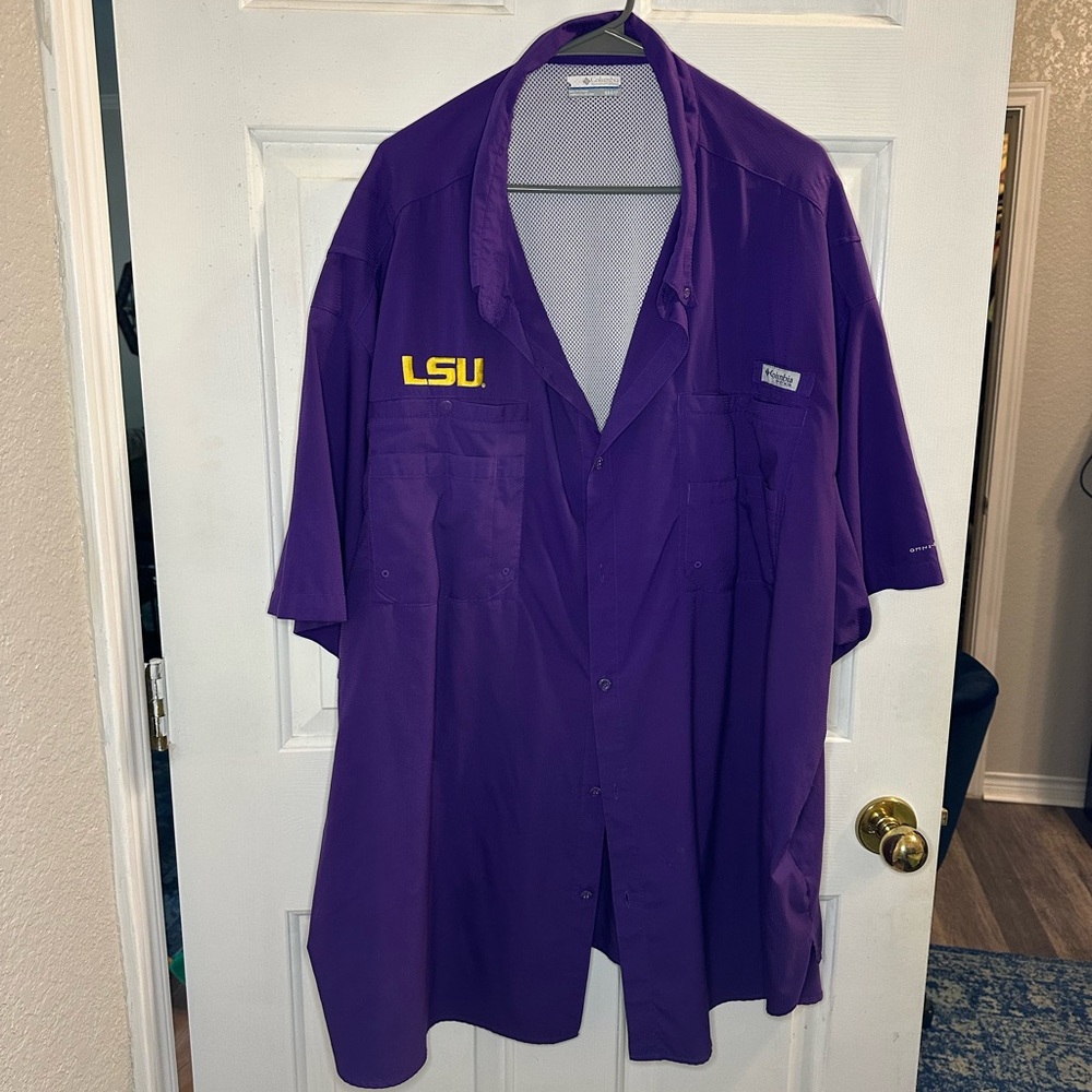 Columbia Purple LSU Button-Up Shirt 6xl